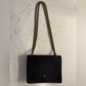 Madewell Black Leather Bag with Customizable Chain Strap